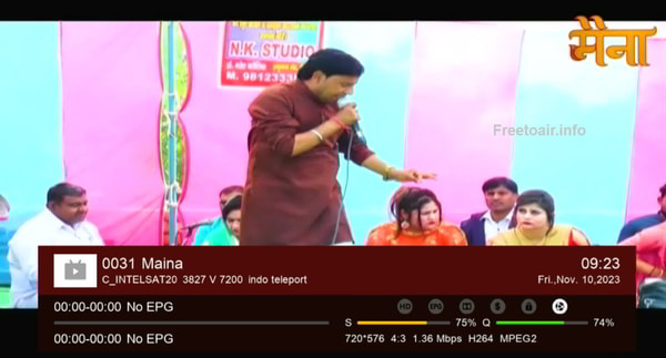 Maina TV Channel FTA / Free-to-air on Intelsat20 Satellite - Maina tv channel haryanvi