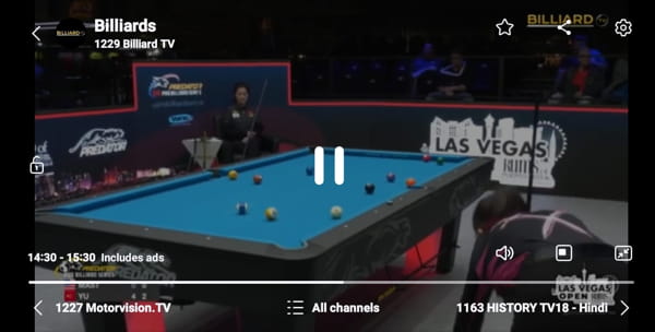 Billiard TV Channel FreePlay on Samsung TV Plus