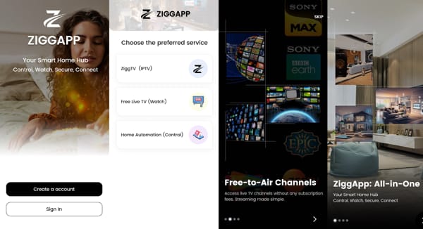 Download ZiggTV App to watch free-to-air TV channels without any subscription on your Smart TV, Smartphone, Tablet, Laptop